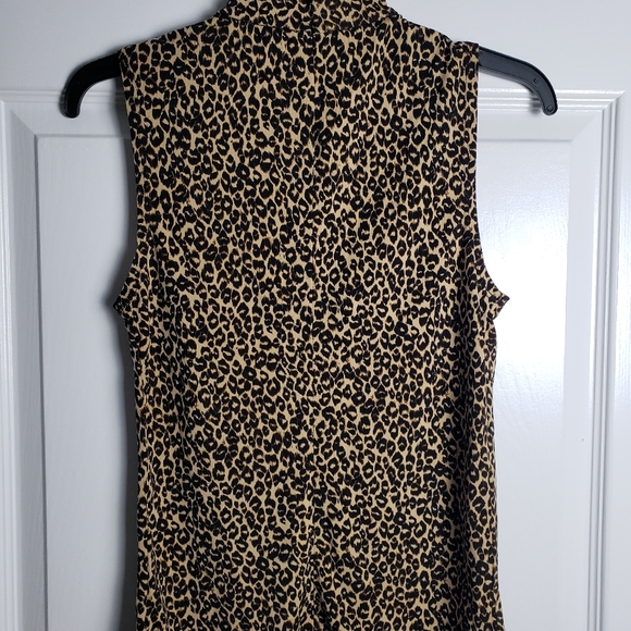 Ann Taylor High Neck Leopard Print Sleeveless Top - Picture 5 of 7